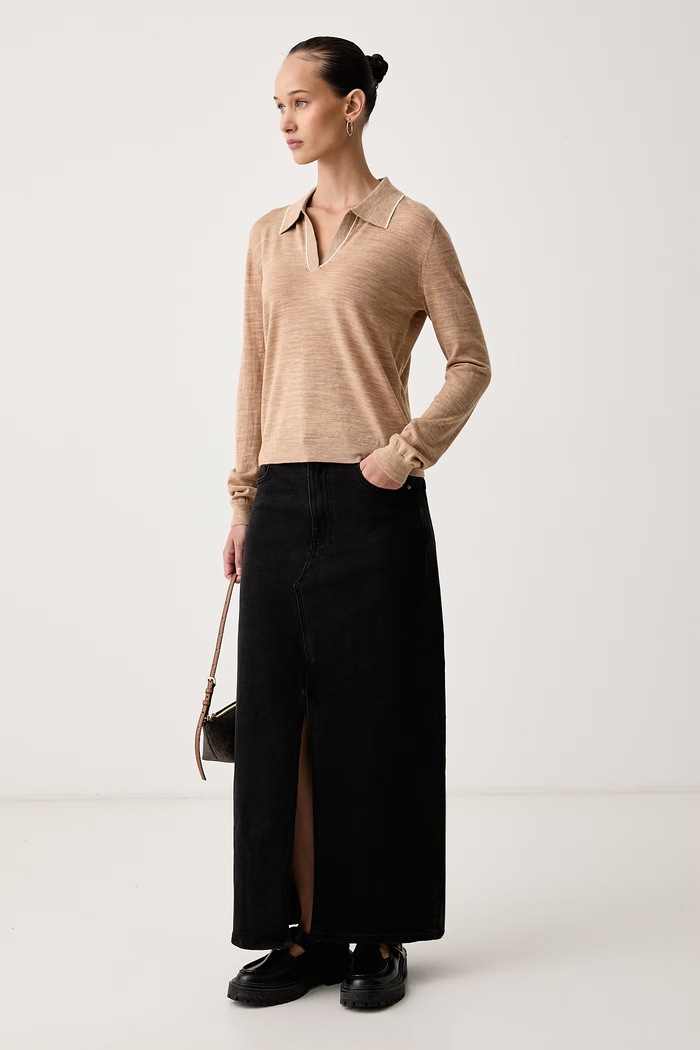 United Colors of Benetton Sweter damski wełniany 1IOVE301V beżowy AW26