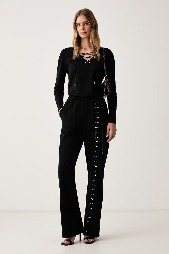 Liu Jo Longsleeve damski bawełniany TF6273.JS923 czarny AW26