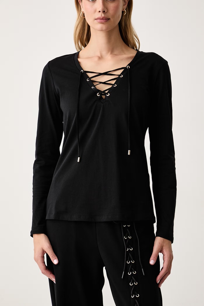Longsleeve damski bawełniany Liu Jo TF6273.JS923 czarny