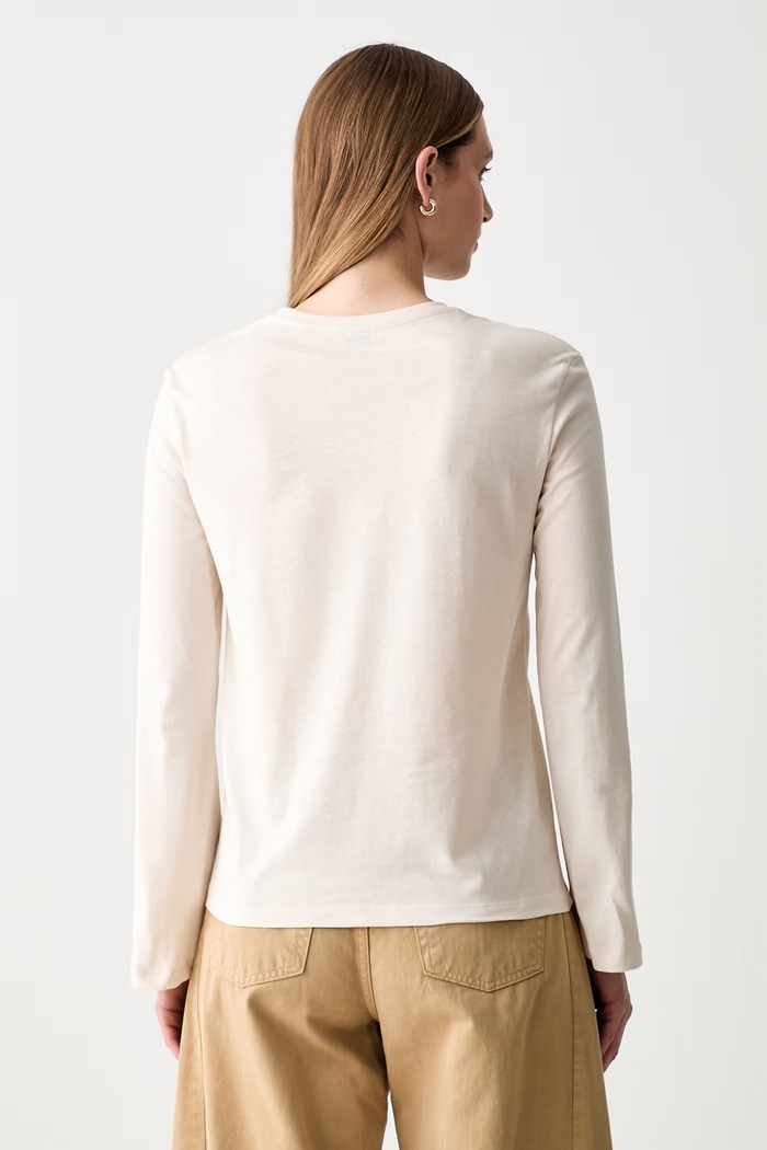 Odzież Liu Jo longsleeve damski bawełniany WF6451.J6308 beżowy