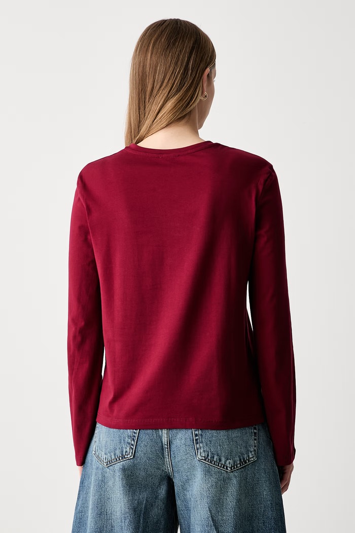 Odzież Liu Jo longsleeve damski bawełniany WF6451.J6308 czerwony