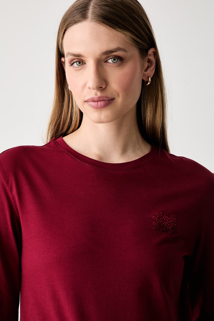 Liu Jo longsleeve damski bawełniany czerwony WF6451.J6308