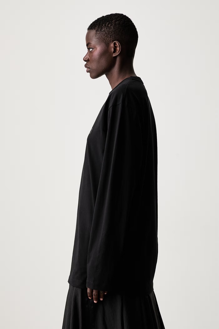 Y-3 longsleeve damski bawełniany U LS TEE czarny KQ9778.D