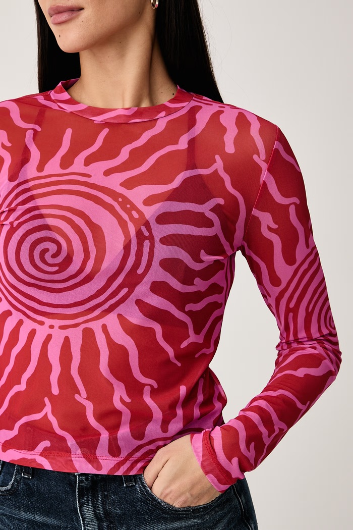 Longsleeve damski Vans VN000M9FIZQ1 różowy