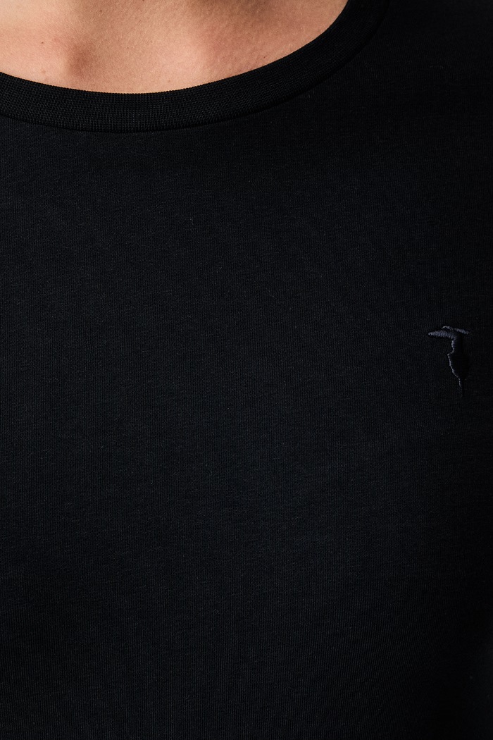 Trussardi longsleeve damski bawełniany z elastanem G0276000326N granatowy