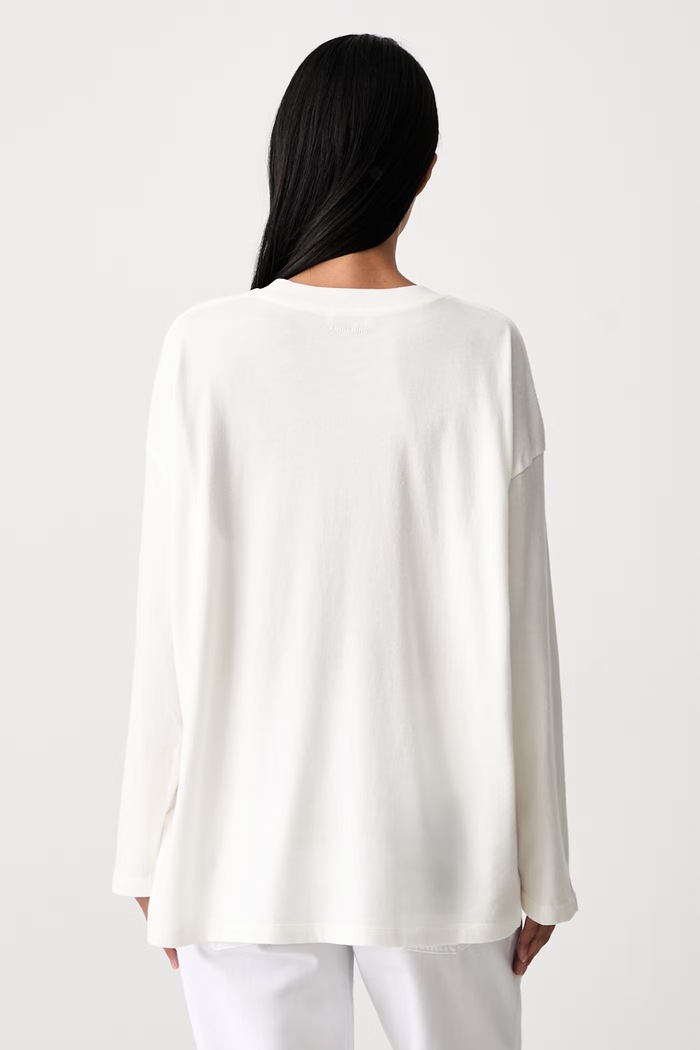 Odzież Anine Bing longsleeve damski bawełniany IVAN A.08.12755.IVY1 beżowy