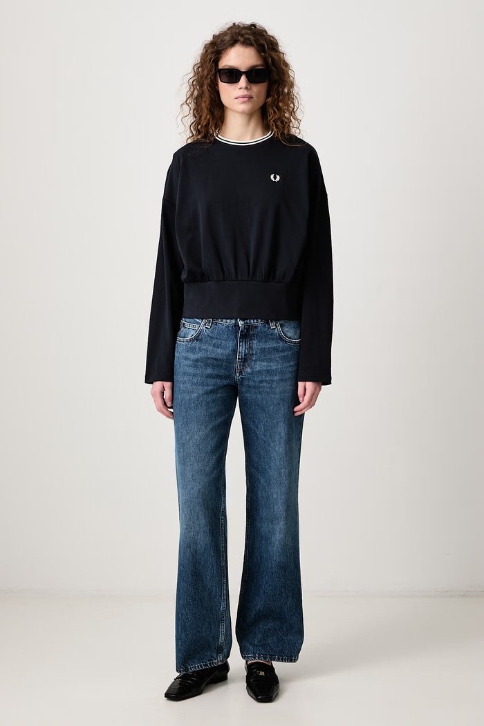 Fred Perry Longsleeve damski bawełniany G3133.608 granatowy AW26