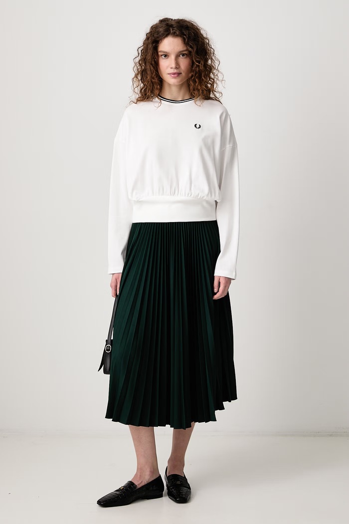 Fred Perry Longsleeve damski bawełniany G3133.129 biały AW26