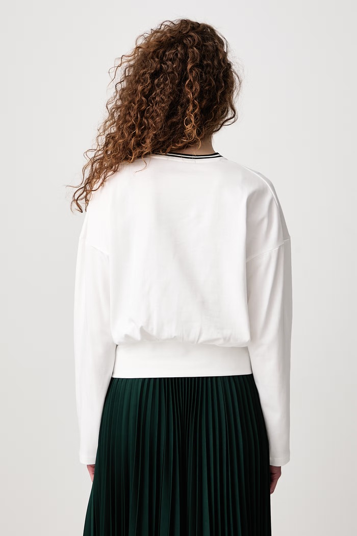 Odzież Fred Perry Longsleeve damski bawełniany G3133.129 biały