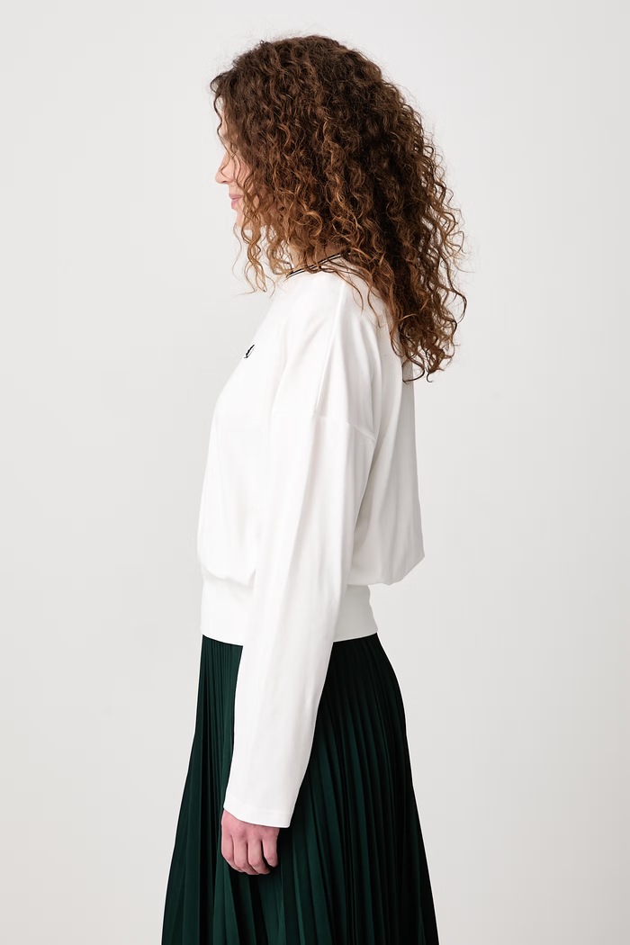 Longsleeve damski bawełniany Fred Perry G3133.129 biały