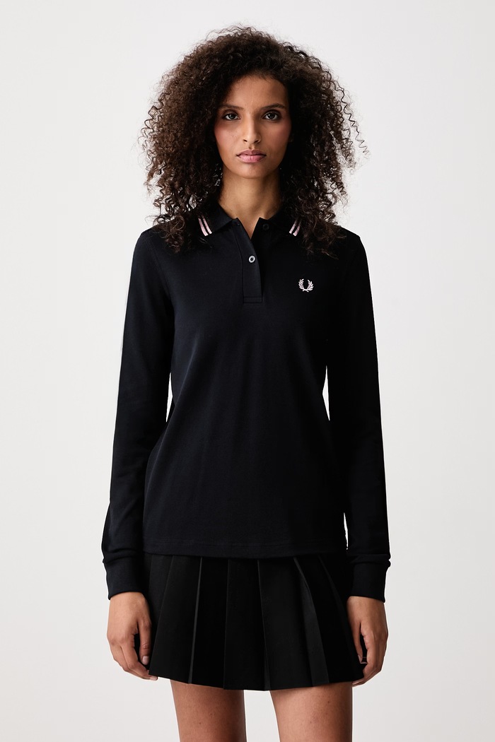 Fred Perry Longsleeve damski bawełniany granatowy G3636.02D