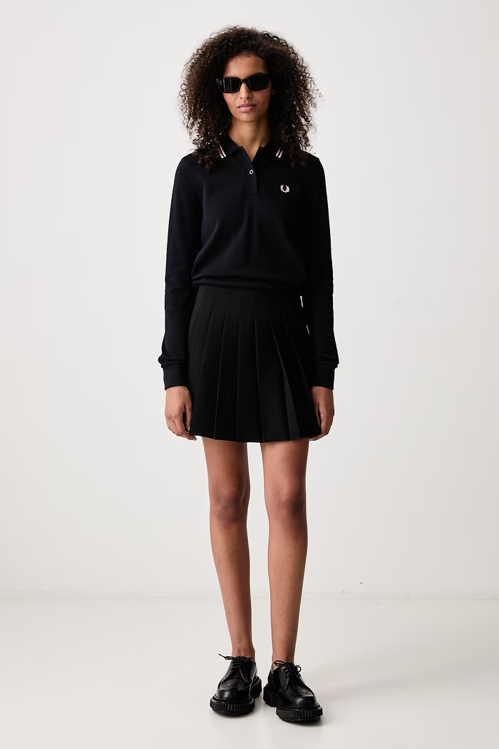 Fred Perry Longsleeve damski bawełniany G3636.02D granatowy AW26