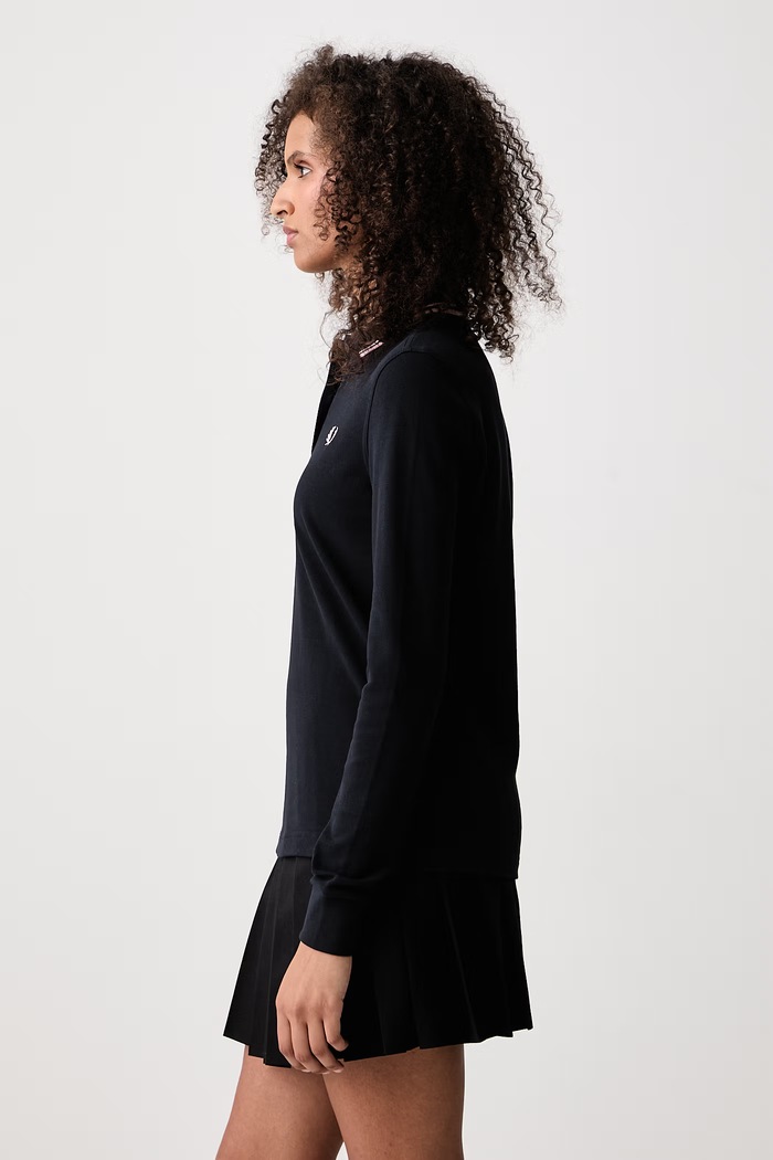 Longsleeve damski bawełniany Fred Perry G3636.02D granatowy