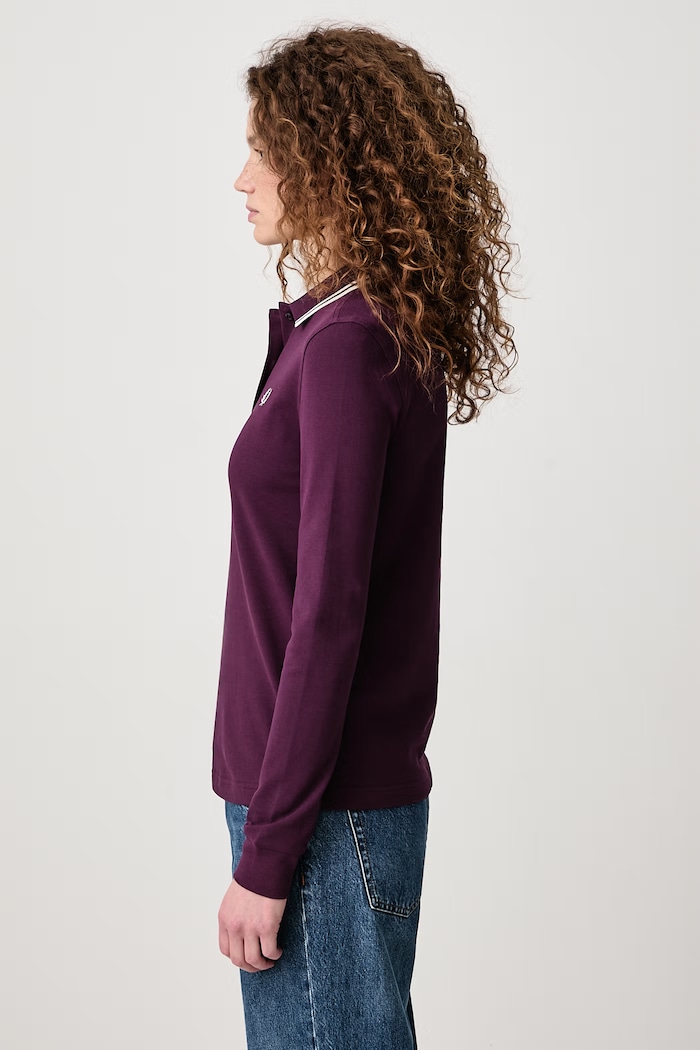 Longsleeve damski bawełniany Fred Perry G3636.05D fioletowy