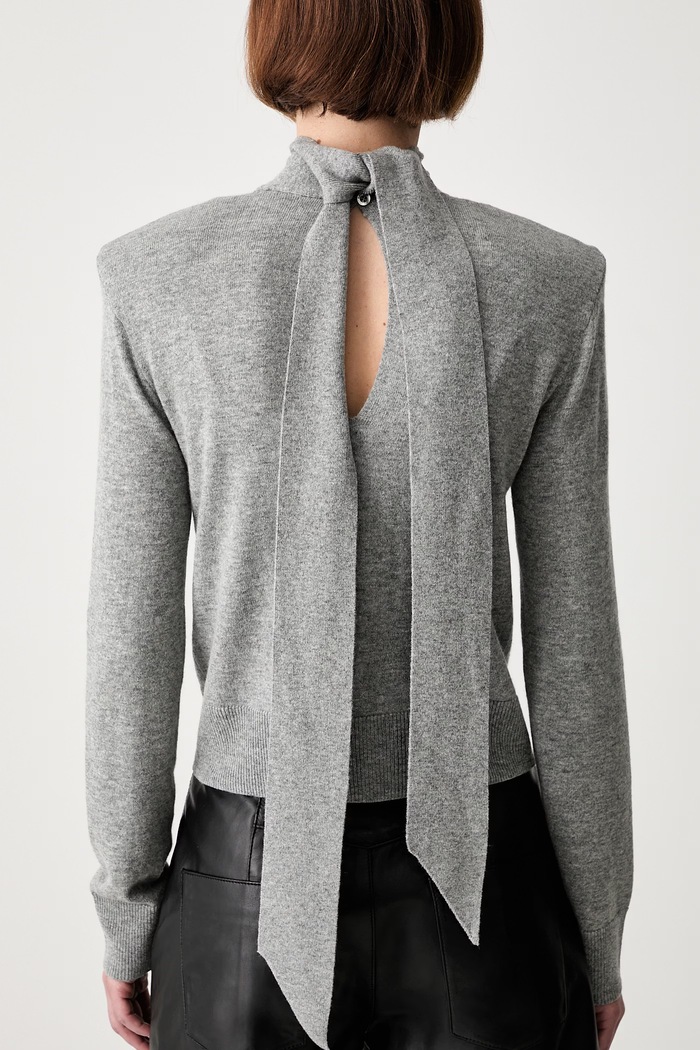 Sweter damski wełniany WOOL BOW Rotate 1161831093 szary