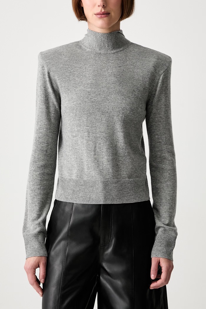 Sweter damski wełniany WOOL BOW Rotate szary 1161831093
