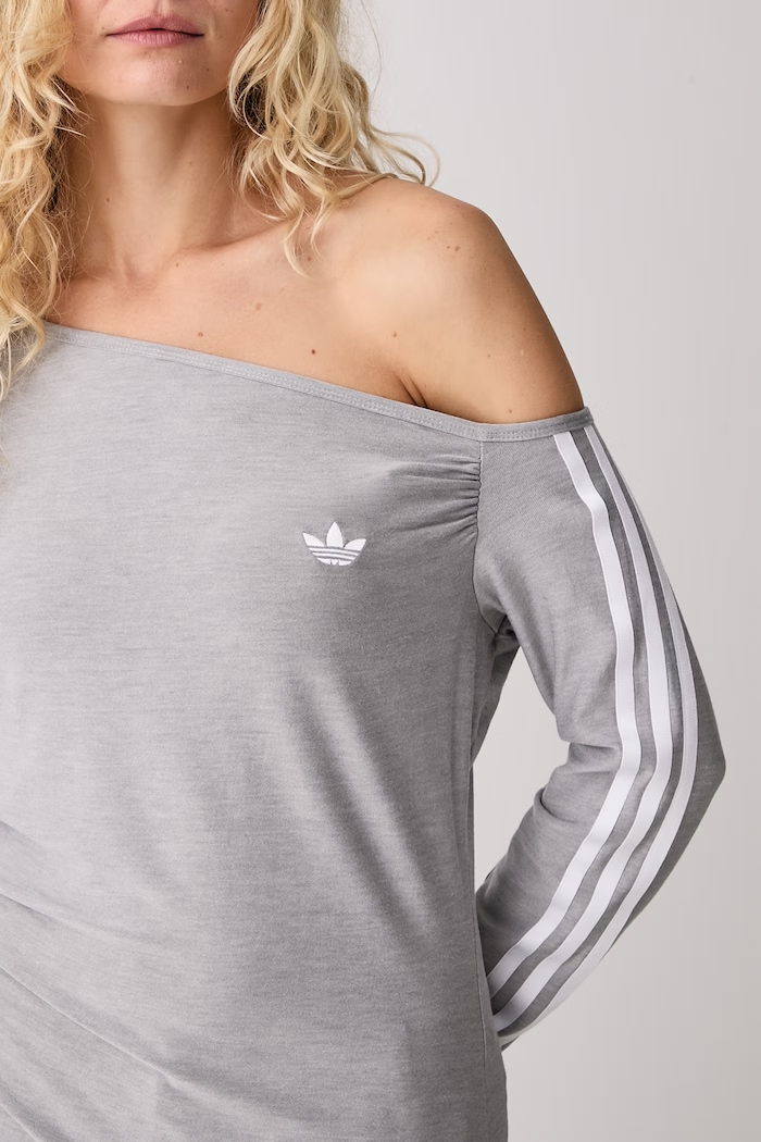 Tričko s dlhým rukávom dámske Asymetric Top adidas Originals LE8311 sivá