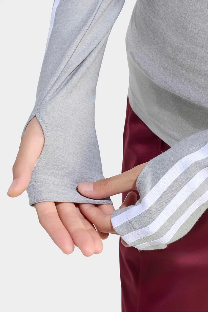 Лонгслив для женщин Asymetric Top adidas Originals серый LE8311