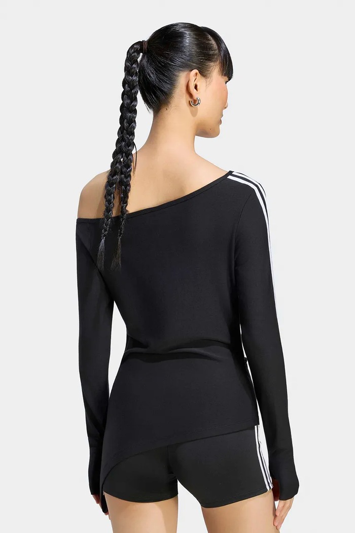 adidas Originals Majica dugih rukava za žene s viskozom Asymetric Top LE8310 crna AW26