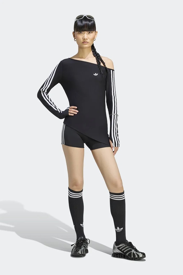 Odjeća adidas Originals Majica dugih rukava za žene s viskozom Asymetric Top LE8310 crna
