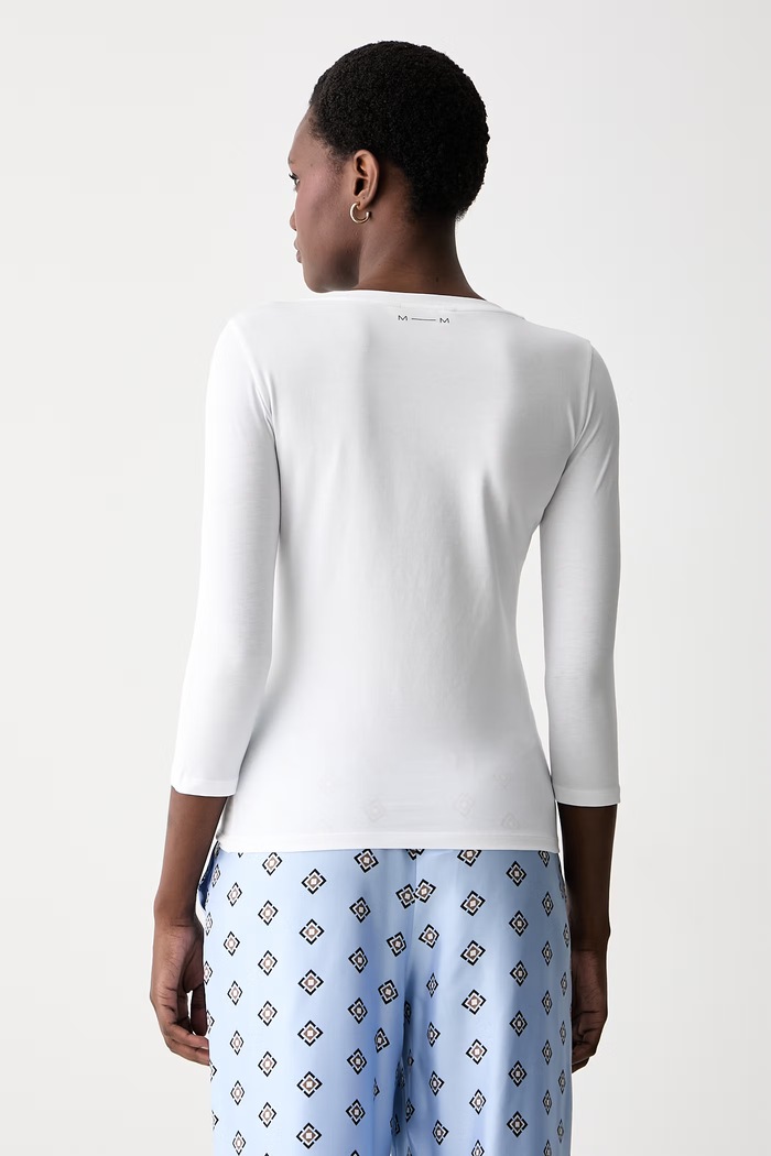 Odzież MM by Max Mara longsleeve damski bawełniany z elastanem MMLORATA 2626946027600 biały