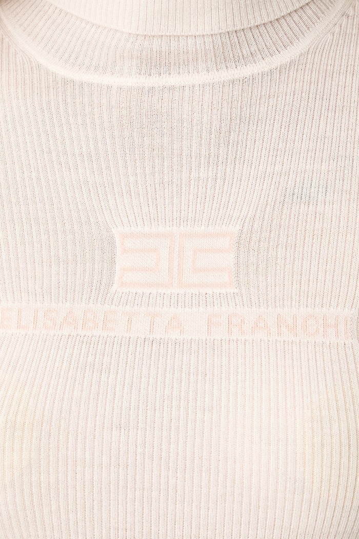 Elisabetta Franchi sweter damski wełniany beżowy MK18B66E2