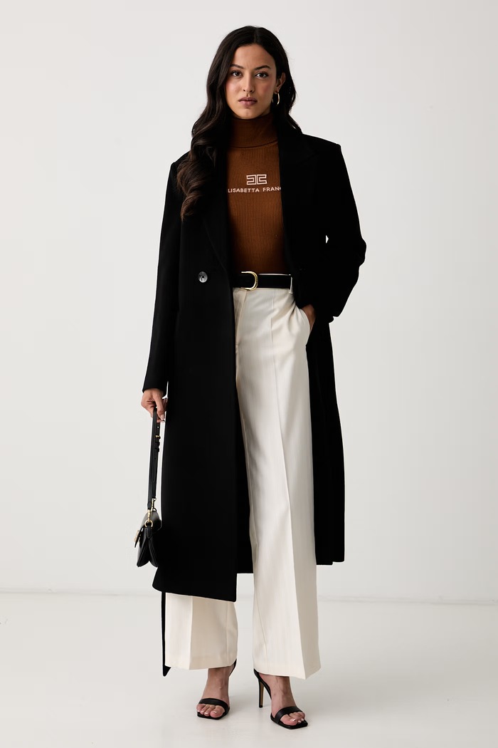 Elisabetta Franchi πουλόβερ γυναικείο μάλλινο MK18B66E2 καφέ AW26