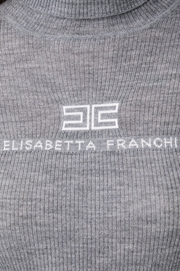 Elisabetta Franchi sweter damski wełniany MK18B66E2 szary