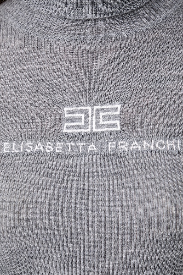 Elisabetta Franchi sweter damski wełniany MK18B66E2 szary