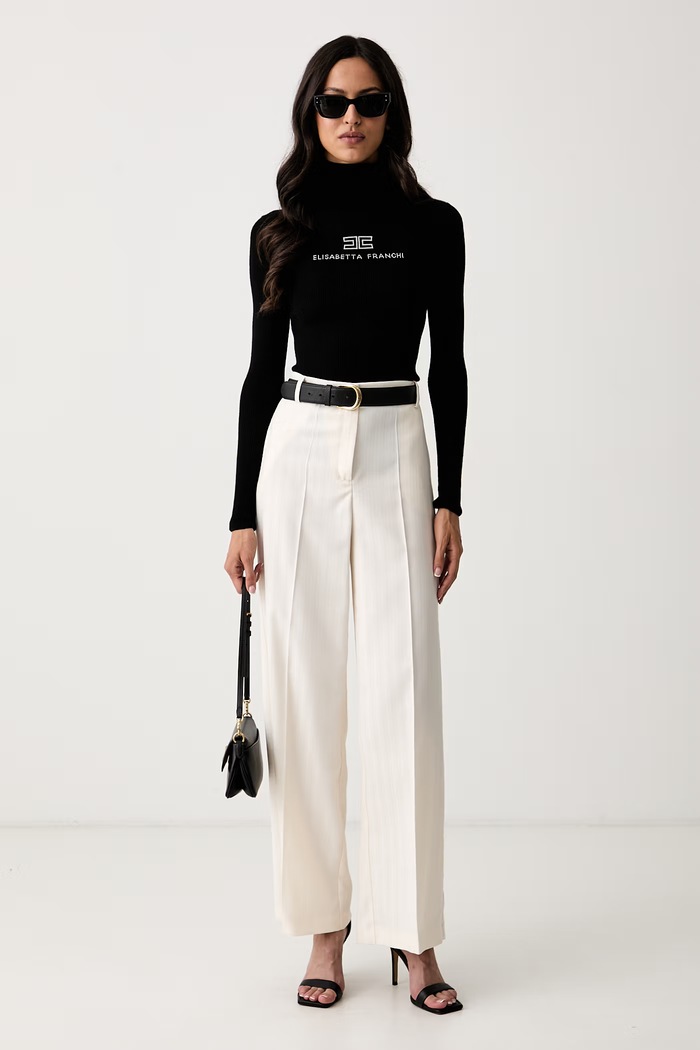 Elisabetta Franchi pulover ženski volnen MK18B66E2 črna AW26