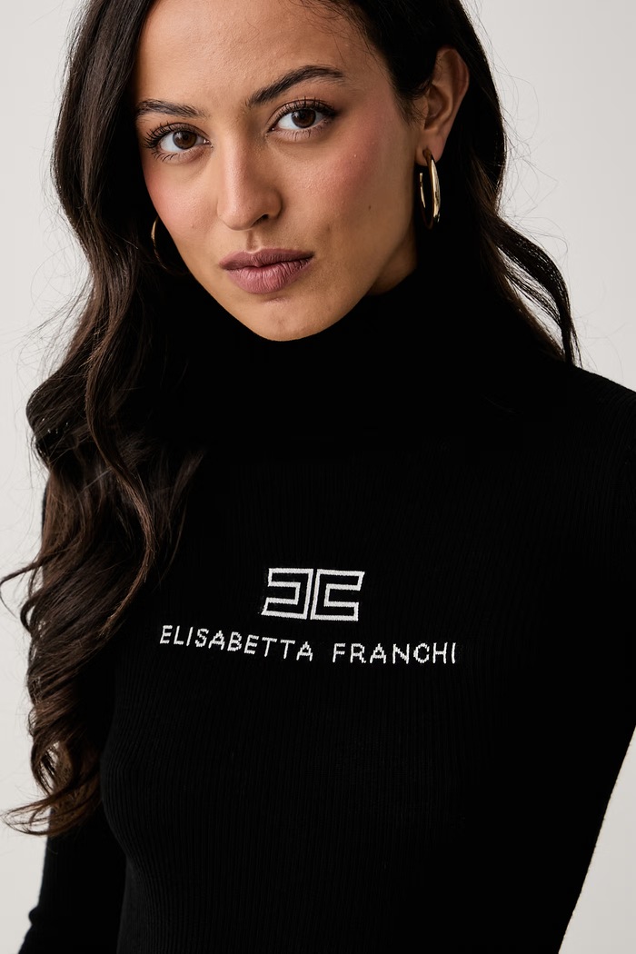 Elisabetta Franchi pulover ženski volnen MK18B66E2 črna