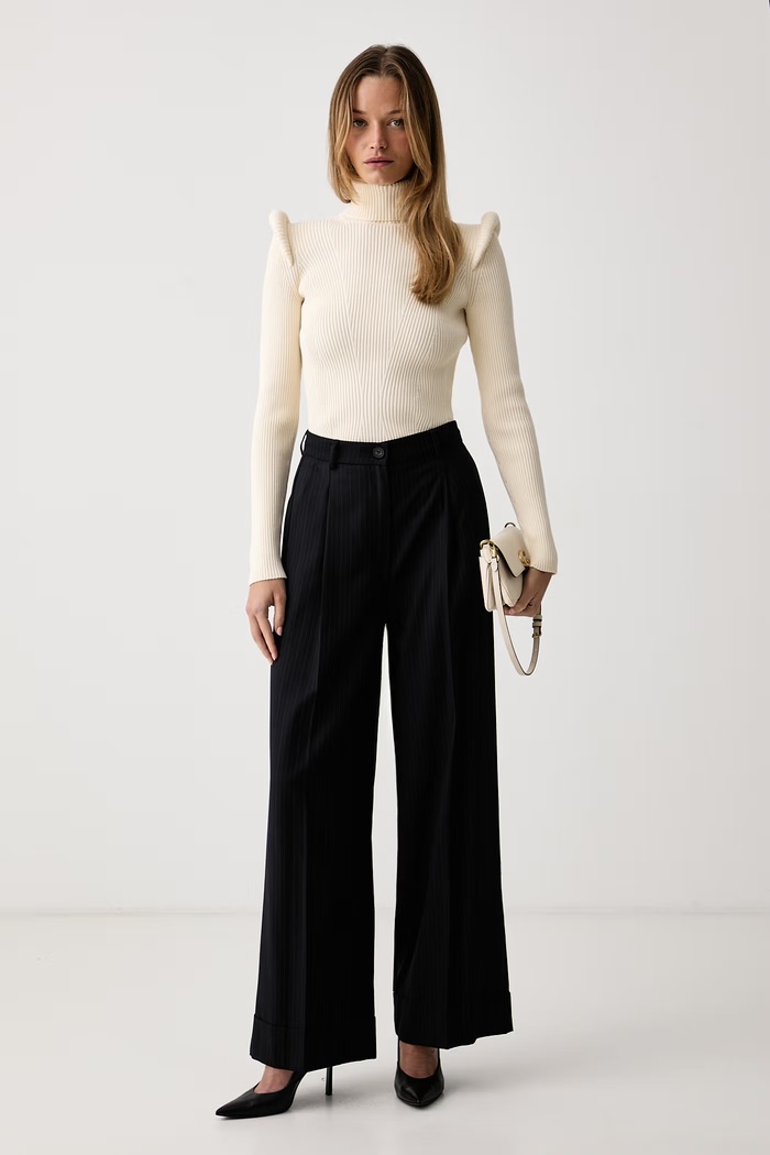 Elisabetta Franchi Golf damski z wiskozą MK06S66E2 beżowy AW26