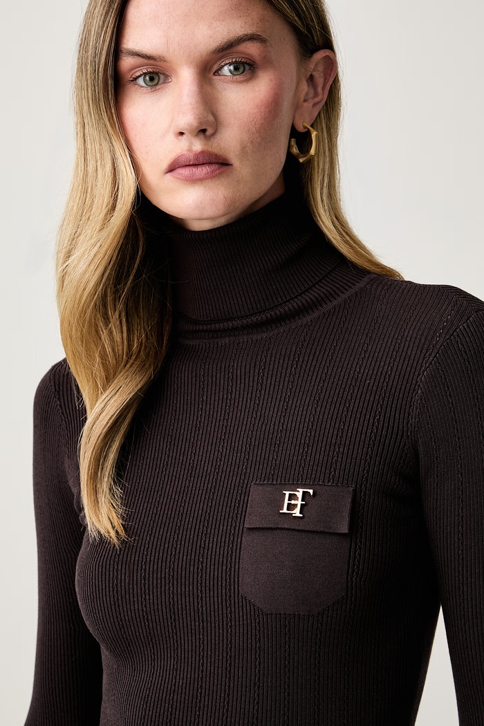 Elisabetta Franchi sweter lounge damski z lyocellem brązowy MK05B66E2