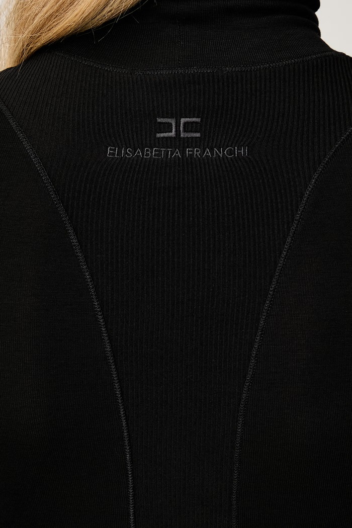 Elisabetta Franchi longsleeve damski z lyocellem MD03B66E2 czarny