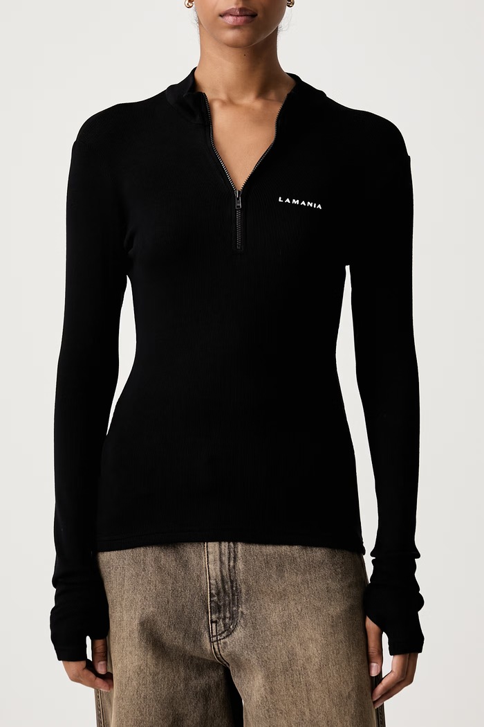 Longsleeve damski z wiskozą SHERYL La Mania SHERYL czarny