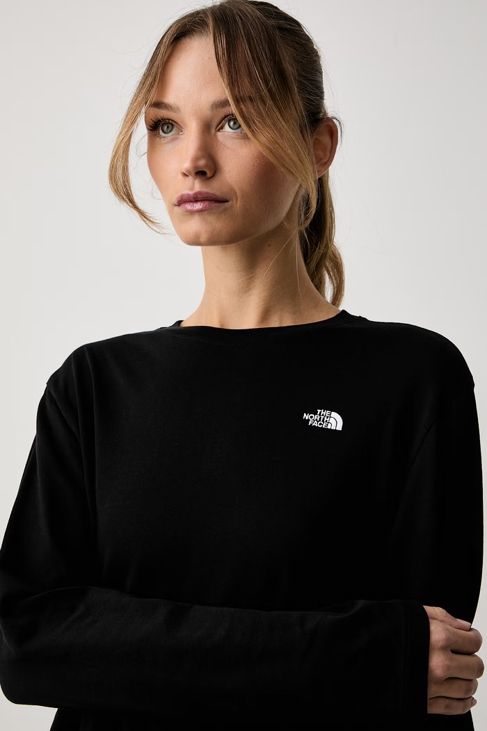 The North Face tričko s dlhým rukávom dámske bavlnené Essential čierna NF0A8CWGJK31