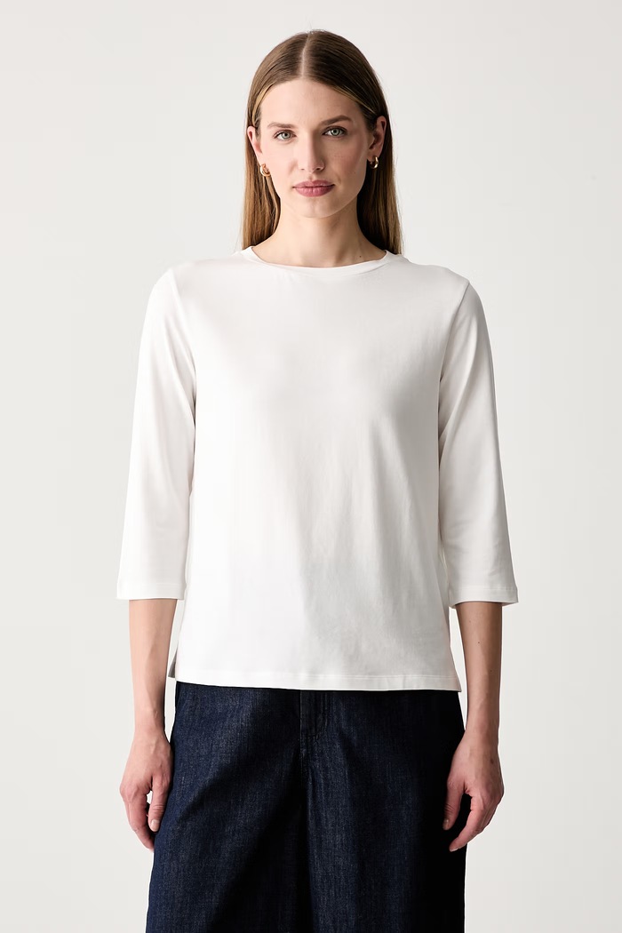 Weekend Max Mara longsleeve damski bawełniany z elastanem WKDMULTIA biały 2625946021600