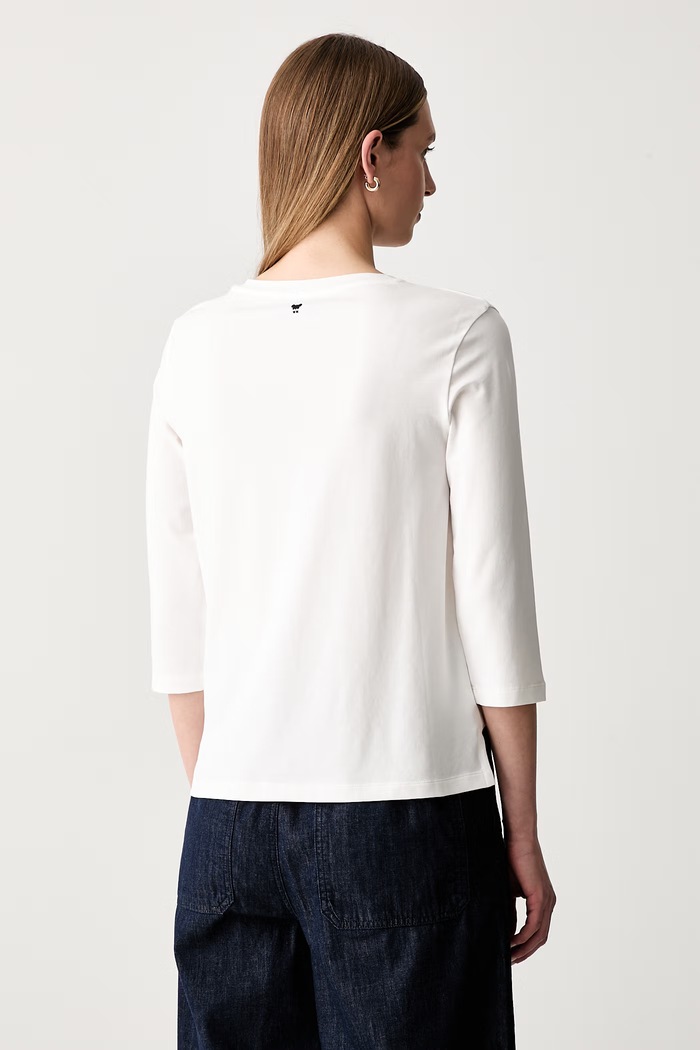 Odzież Weekend Max Mara longsleeve damski bawełniany z elastanem WKDMULTIA 2625946021600 biały