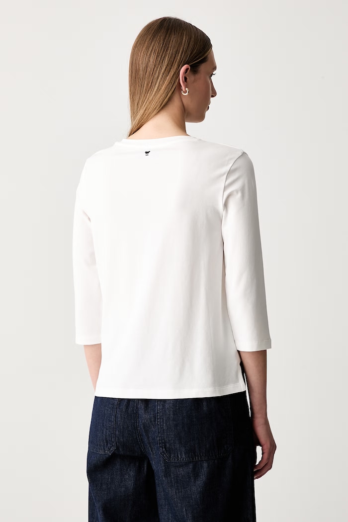 Odzież Weekend Max Mara longsleeve damski bawełniany z elastanem WKDMULTIA 2625946021600 biały