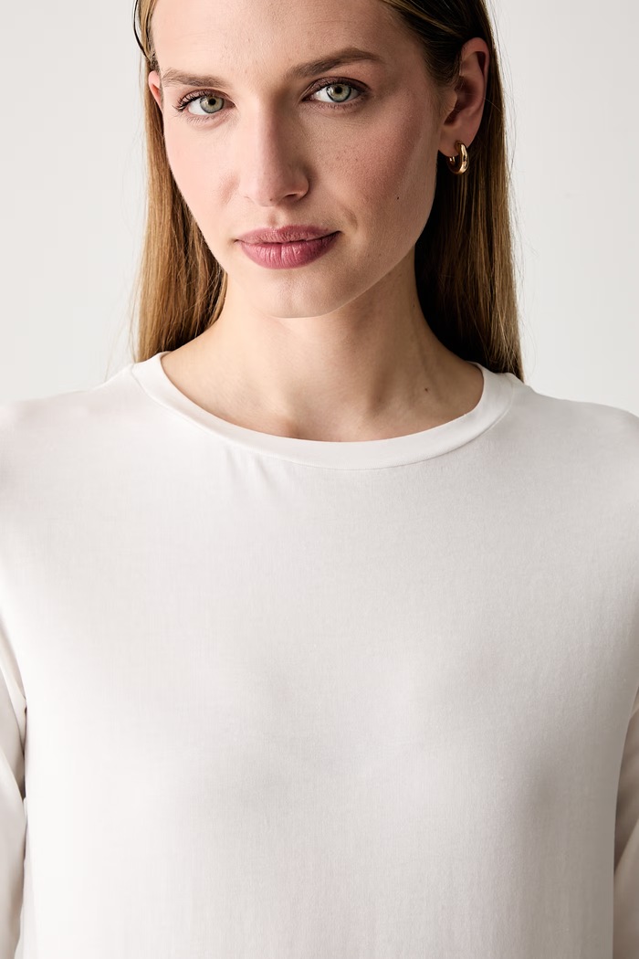 Weekend Max Mara longsleeve damski bawełniany z elastanem WKDMULTIA biały 2625946021600