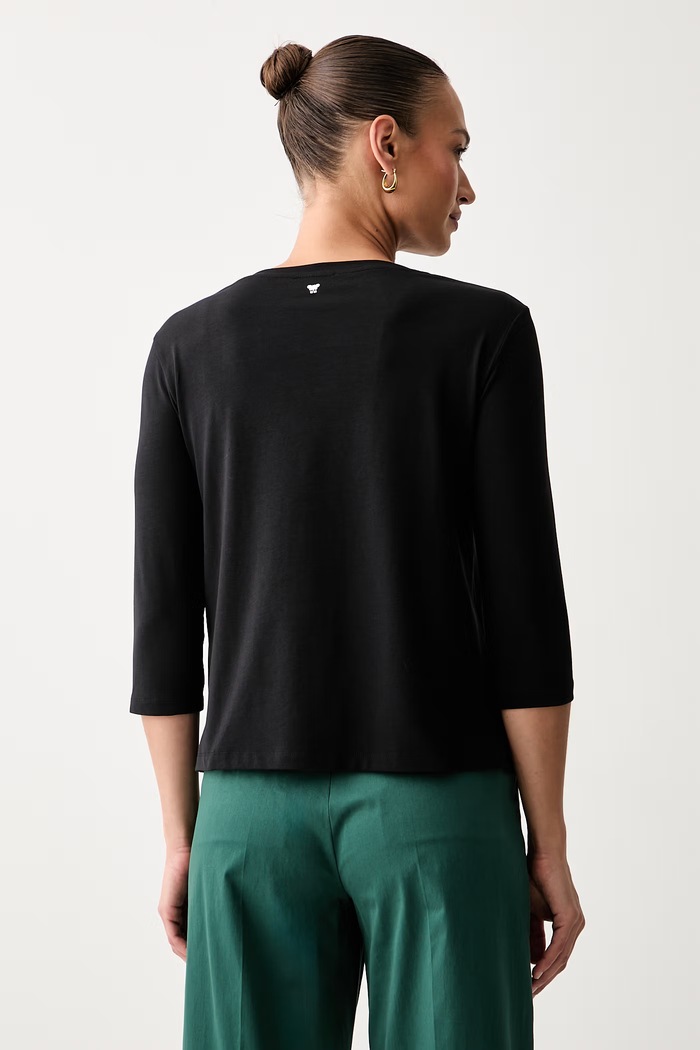 Odzież Weekend Max Mara longsleeve damski bawełniany z elastanem WKDMULTIA 2625946021600 czarny
