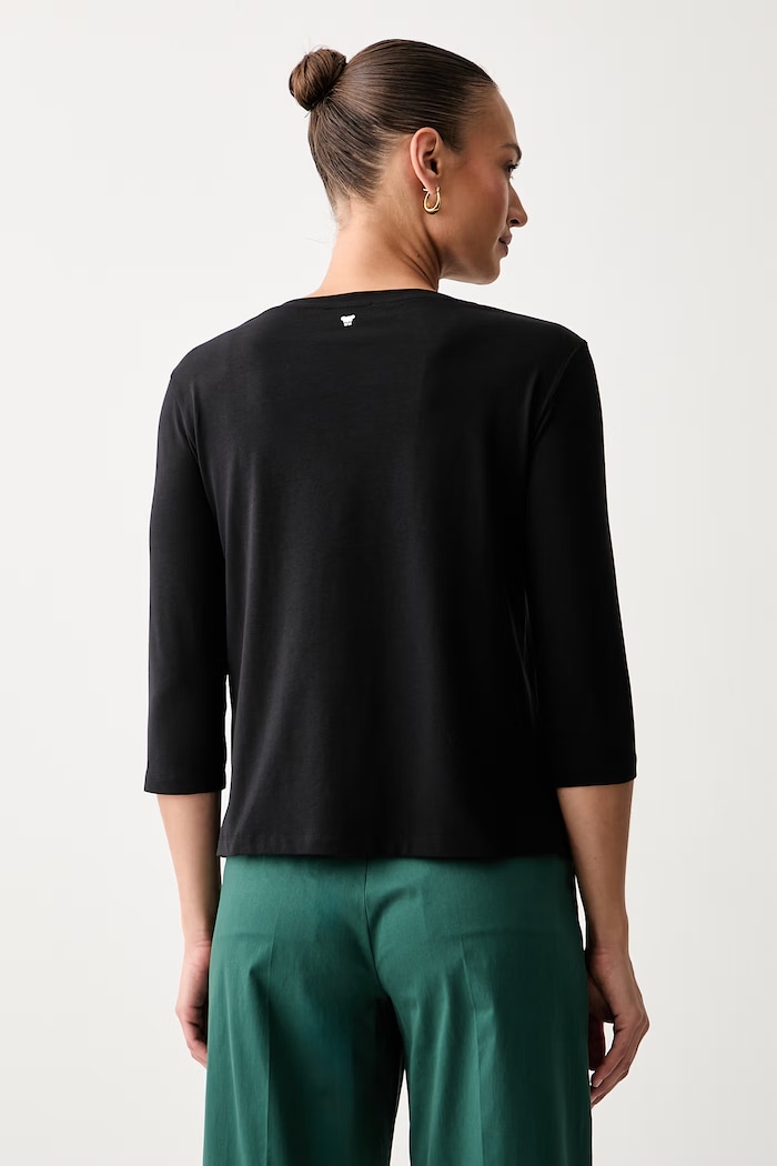 Odzież Weekend Max Mara longsleeve damski bawełniany z elastanem WKDMULTIA 2625946021600 czarny