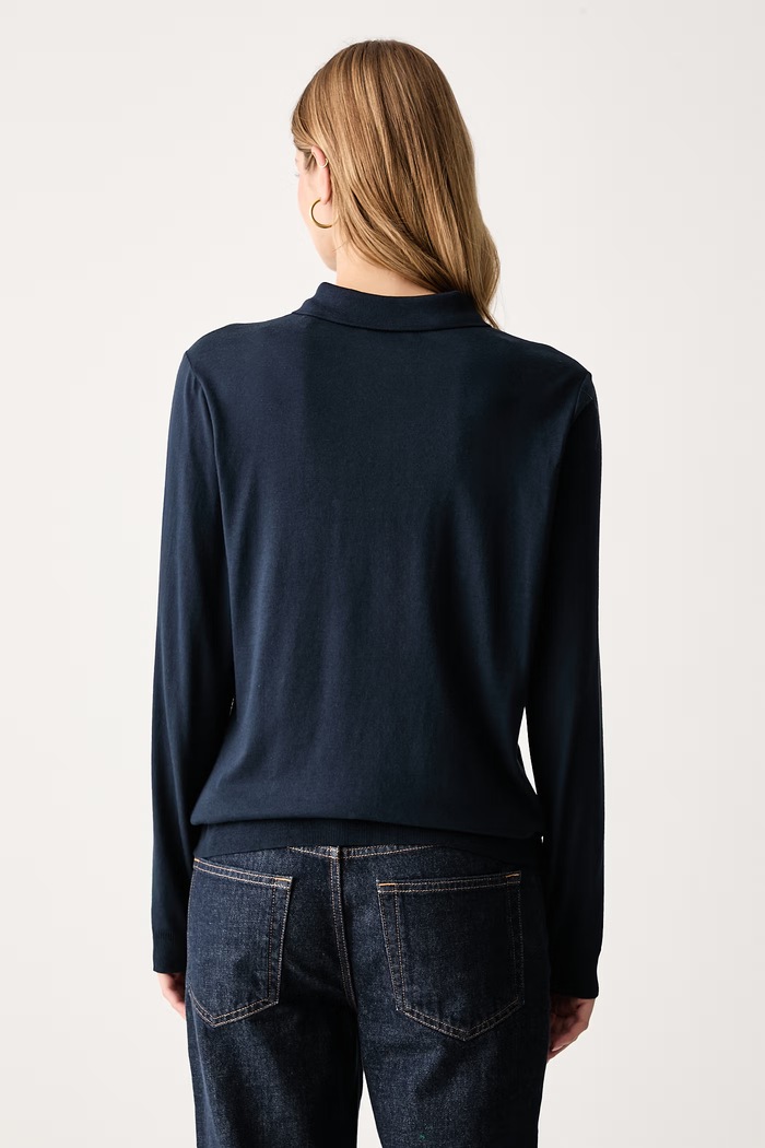 Odzież Gant Longsleeve damski z modalem 4201363 granatowy