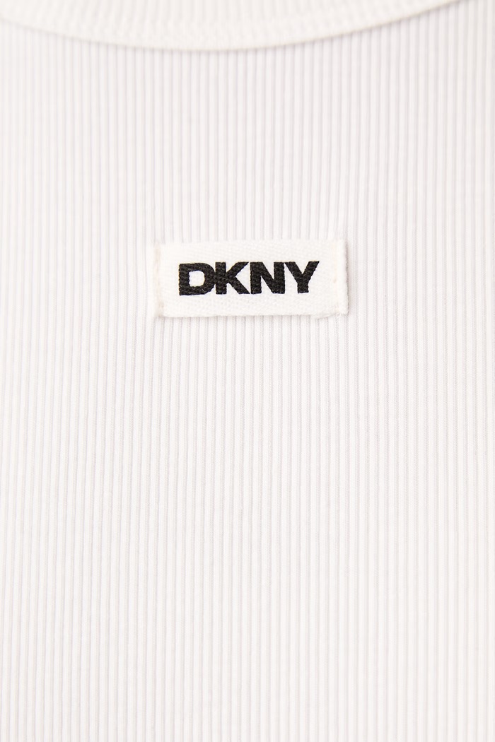 Longsleeve damski z bawełną DKNY beżowy YI20125