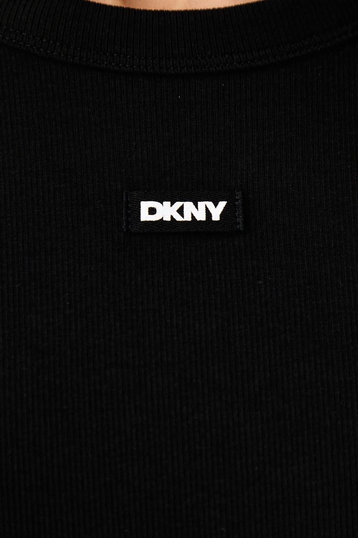 Longsleeve damski z bawełną DKNY czarny YI20125