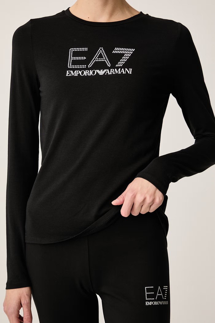 Longsleeve damski z modalem EA7 Emporio Armani TJDQZ.8NTT51 czarny