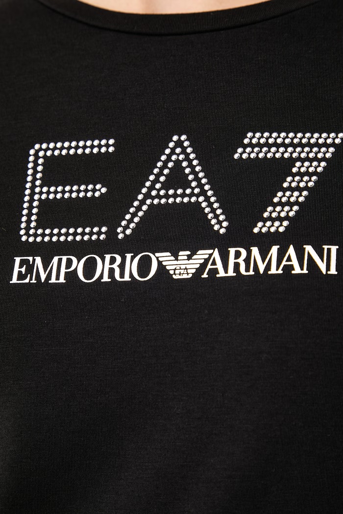 Longsleeve damski z modalem EA7 Emporio Armani czarny TJDQZ.8NTT51