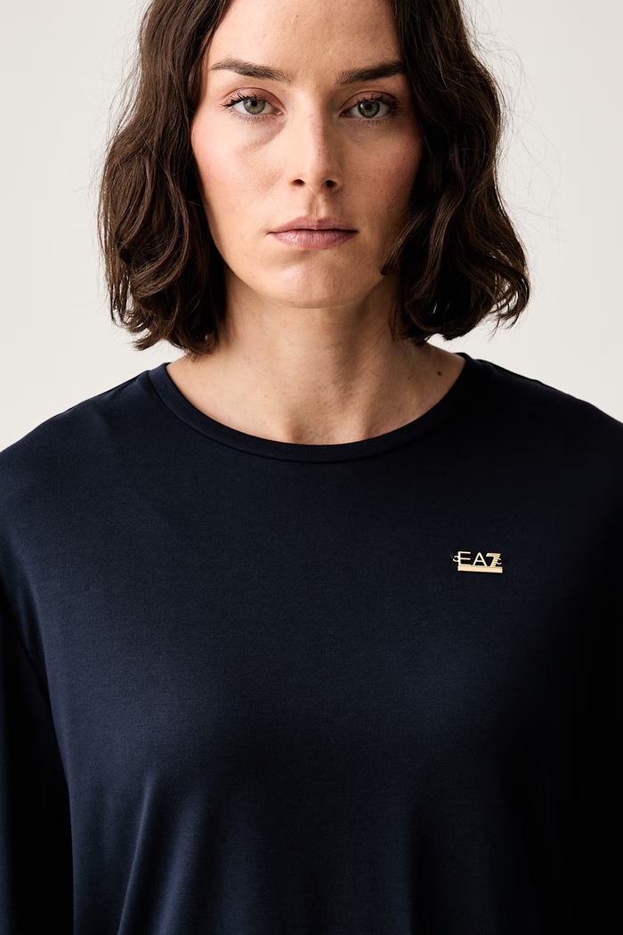 EA7 Emporio Armani longsleeve damski z wiskozą granatowy AF13919.7W001652