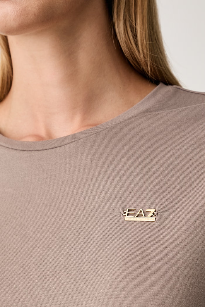 EA7 Emporio Armani longsleeve damski z wiskozą AF13919.7W001652 brązowy