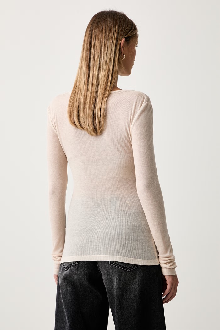 Odzież Patrizia Pepe longsleeve damski z wełną 8M0228.J0072 beżowy